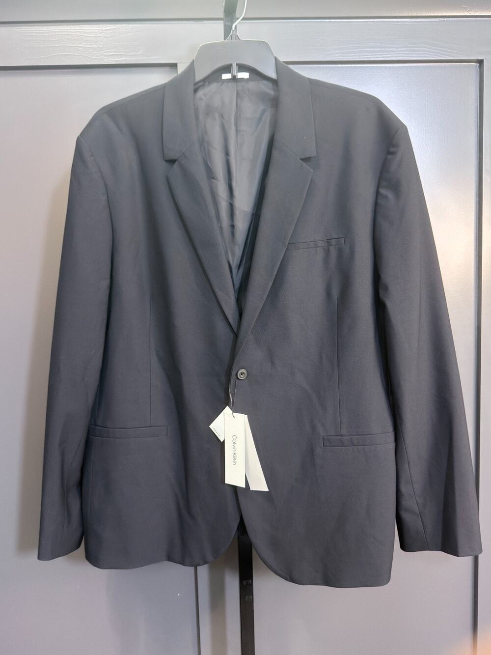 Calvin Klein Slim Fit Blazer Jacket Gray Black Stretch XXL NWT